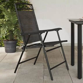 vidaXL Πτυσσόμενες καρέκλες 8 τεμ. Melange Grey Steel και Textilene