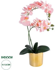 Artificial Garden SALMON PINK ORCHID 21129 Διακοσμητικό Φυτό Φούξια Ορχιδέα Υ43cm Globostar-21129-Φούξια 21129