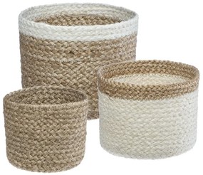 Καλάθια Αποθήκευσης (Σετ 3τμχ) A-S Jute White 168413