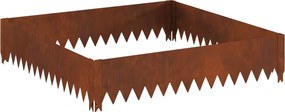 vidaXL Περίγραμμα γκαζόν 100 x 100 x 20 cm Ατσάλι Σκ rusty