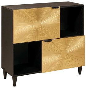 vidaXL Βοηθητικό ντουλάπι με ράφι Μαύρο και Χρυσό 80 x 33,5 x 75 εκ