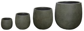 ΣΕΤ 4ΤΜΧ ΓΛΑΣΤΡΕΣ ΣΤΡΟΓΓΥΛΕΣ GARDENER HM4726 FIBERCLAY ΓΚΡΙΖΟΠΡΑΣΙΝΟ Φ55.5x53.5Υεκ