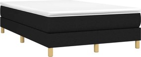 vidaXL Κρεβάτι Boxspring με Στρώμα Μαύρο 120x190 εκ. Υφασμάτινο