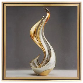 MarHome ΚΑΔΡΑΚΙ ΜΕ ΧΡΥΣΗ ΚΟΡΝΙΖΑ & ΓΥΑΛΙ - 3D ΣΧΗΜΑΤΑ ΑΦΗΡΗΜΕΝΟ - 41x41cm 24/ΚΙΒ 16-50008