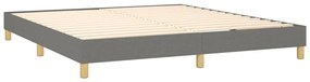vidaXL Κρεβάτι Boxspring με Στρώμα Σκούρο Γκρι 180x200 εκ Υφασμάτιν