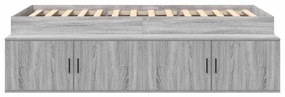 vidaXL Κρεβάτι με αποθηκευτικό χώρο Γκρι sonoma 75 x 190 cm