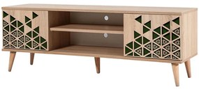Έπιπλο Τηλεόρασης Truva 863SPH3026 140x40x50cm Oak-Green