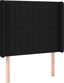 vidaXL Κρεβάτι Boxspring με Στρώμα &amp; LED Μαύρο 80x200 εκ. Υφασμάτινο