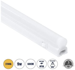 Γραμμικό Φωτιστικό LED T5 9W 864lm IP20 2700K Λευκό 60789 Globostar-60789-Λευκό 60789