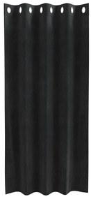 vidaXL Κουρτίνες με κουρτίνες 2 pcs Μαύρο 140 x 175 cm Βελούδο