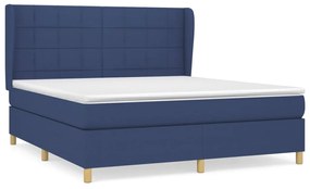 ΚΡΕΒΑΤΙ BOXSPRING ΜΕ ΣΤΡΩΜΑ ΜΠΛΕ 160X200 ΕΚ. ΥΦΑΣΜΑΤΙΝΟ 3128539