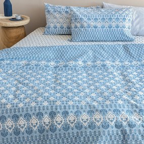 Σεντόνια Μονά (Σετ) Palamaiki Fashion FL6217 Γαλάζιο ΧΩΡΙΣ ΛΑΣΤΙΧΟ 170x260