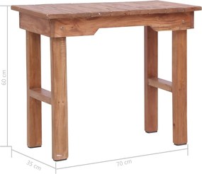vidaXL Βοηθητικό Τραπέζι 70 x 35 x 60 εκ. από Μασίφ Μαόνι