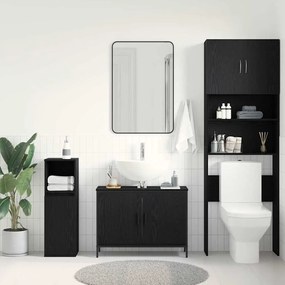 vidaXL Νιπτήρας Μπάνιου Μαύρο Δρυς 80x30x60 εκ Επεξεργασμένο Ξύλο