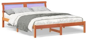 vidaXL Σκελετός Κρεβατιού Καφέ κεριού 140 x 200 cm Μασίφ ξύλο πεύκου