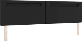 vidaXL LED κεφαλάρι Μαύρο 200 cm Τεχνητό Δέρμα