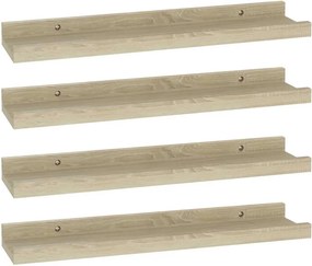 vidaXL Ράφια Τοίχου 4 τεμ. Sonoma Δρυς 40 x 9 x 3 εκ.