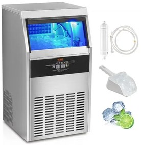 VEVOR Commercial Ice Maker Freestanding Cabinet Machine 100lbs/24H 50 Ice Cubes