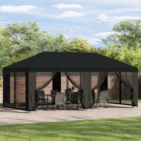 vidaXL Κήπος Γκαζebo 6 x 3 m Μαύρο Πολυεστέρας και Χάλυβας 190