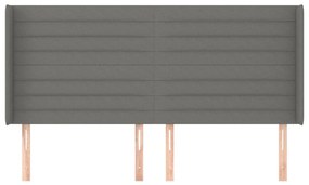 vidaXL Κεφαλάρι με Πτερύγια Σκούρο Γκρι 163x16x118/128 εκ. Υφασμάτινο