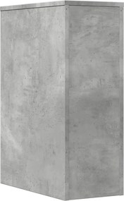 vidaXL Ντουλάπι Μπάνιου Στενό με Ροδάκια Γκρι Σκυρ. Επεξ. Ξύλο