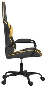 vidaXL Καρέκλα Gaming Μασάζ Μαύρο/Χρυσό από Συνθετικό Δέρμα