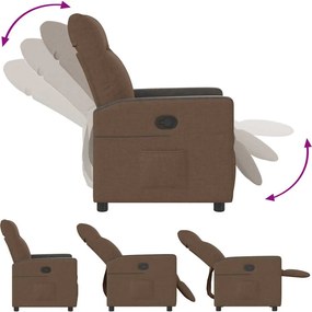 vidaXL Πολυθρόνα Ανακλινόμενη Καφέ Υφασμάτινη