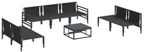 vidaXL Σετ Καναπέ Κήπου 8 pcs Ανθρακί Ατσάλι
