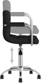 vidaXL Καρέκλα Τραπεζαρίας Περιστρεφόμενη Μαύρη Υφασμάτινη