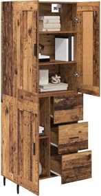 vidaXL Highboard με συρτάρι 2 pcs Παλιό Ξύλο Επεξεργασμένο ξύλο