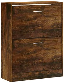 vidaXL Παπουτσοθήκη Καπνιστή Δρυς 63x24x81 εκ. από Επεξεργασμένο Ξύλο
