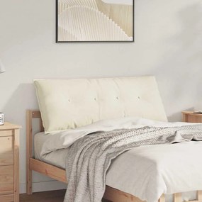 vidaXL Μαξιλάρι Πλάτης Κρεμ 120 x 50 cm Υφασμάτινο Κορντουρά
