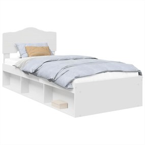 vidaXL Σκελετός Κρεβατιού Λευκό 75 x 190 cm Στερεά ξυλεία πεύκου