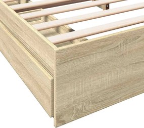 vidaXL Πλαίσιο Κρεβατιού με συρτάρια Sonoma Δρυς 200x200εκ. Επεξ. Ξύλο