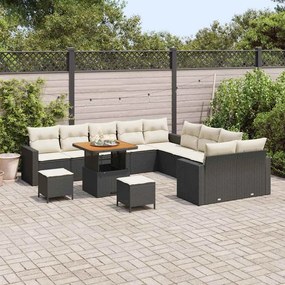 vidaXL Σετ Καναπέ Κήπου 13 pcs Μαύρο συνθετικό ρατάν