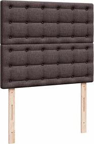 vidaXL Κρεβάτι Boxspring με Στρώμα Σκούρο Καφέ 120x190 εκ Υφασμάτινο