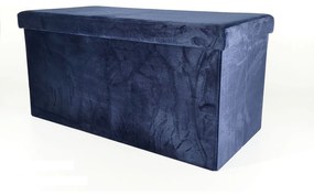 Πουφ ArteLibre βελούδο μπλε 76x38x38cm