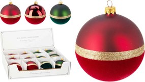 JK Home Décor - Μπάλα Χριστουγέννων Golden Line από Γυαλί 8cm 4Σχδ