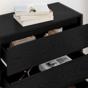 vidaXL Πλαϊνό γραφείο Μαύρη Οξυά 79 x 36 x 75.5 εκ. Επεξεργασμένο ξύλο