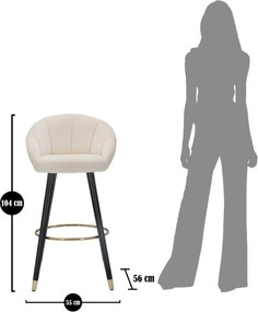 Σκαμπό Μπαρ Μπεζ/Χρυσό/Μαύρο PRAGUE Μπεζ, Χρυσό και Μαύρο 56x55x104