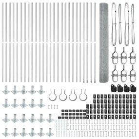 vidaXL Στύλος Περιφράξεων Ασημί 50 x 1,2 μ (12 x 12 mm πλέγμα) Ατσάλι
