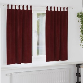 vidaXL Κουρτίνες συσκότισης 2 pcs Κόκκινο 140 x 175 cm Βελούδο