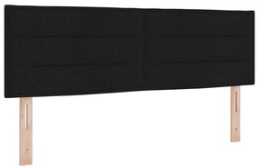 vidaXL κρεβάτι box spring με στρώμα  Μαύρο 140x190 εκ. Υφάσμα