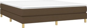 vidaXL Κρεβάτι Boxspring με Στρώμα Σκούρο Καφέ 180x200 εκ Υφασμάτινο