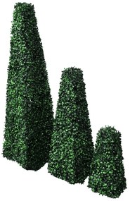 Πυξάρι Τεχνητό Φυτό με Σχήμα Πυραμίδα Σετ των 3