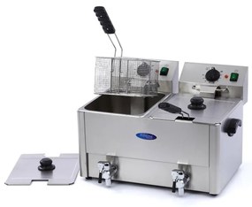 Deep Fryer - 2 x 8L - 2 Baskets - with Drain Tap