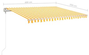 ΤΕΝΤΑ ΣΥΡΟΜΕΝΗ ΧΕΙΡΟΚΙΝΗΤΗ ΜΕ LED ΚΙΤΡΙΝΟ / ΛΕΥΚΟ 4 X 3,5 Μ. 3070223