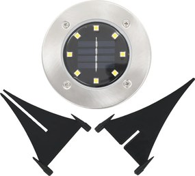 vidaXL Σποτ Ηλιακά Χωνευτά - Καρφωτά LED 8 τεμ. Λευκό