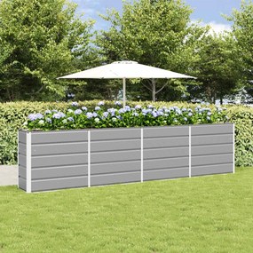 VidaXL Γλάστρα Ανοιχτό γκρι 320 x 40 x 75 εκ. Ατσάλι