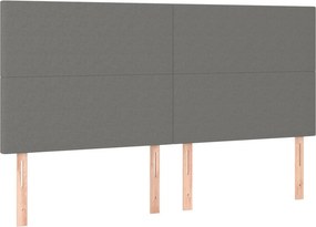 vidaXL Κρεβάτι Boxspring με Στρώμα Σκούρο Γκρι 160x200 εκ Υφασμάτινο